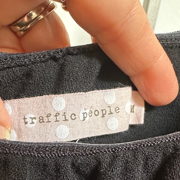 Traffic People Black wiggle Dress with Red Floral Detail - Picture 6 of 7